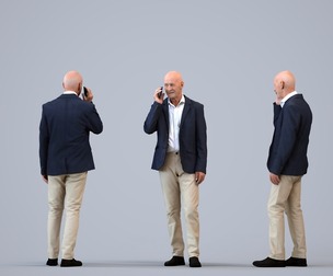 00391_James007 Senior Caucasian man calling in office wearing autumn or spring business attire