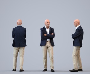 00391_James005 Senior Caucasian businessman waiting in office wearing autumn or spring attire