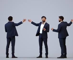 00399_Simon020 Adult Middle Eastern man presenting in office wearing autumn or spring business