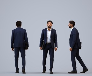 00399_Simon013 Adult Middle Eastern male walking through office in autumn or spring business attire
