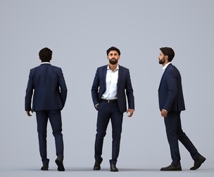00399_Simon005 Adult Middle Eastern man walking through office in transitional seasonal business