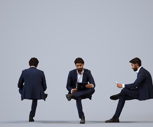 00399_Simon008 Adult Middle Eastern man sitting in office wearing transitional business attire