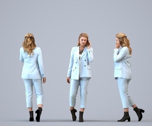 00400_Mila010 Adult Caucasian woman calling in office wearing transitional seasonal business attire