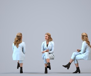 00400_Mila007 Adult Caucasian woman waiting in office wearing transitional seasonal business attire