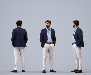 00401_Simon003 Adult Middle Eastern man waiting in office wearing transitional seasonal business