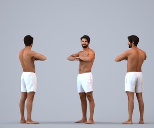 00403_Simon013 Adult Middle Eastern man exercising outdoors in summer athletic wear