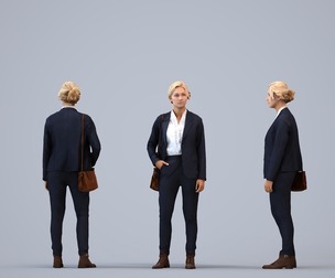 00407_Jane002 Adult Caucasian woman waiting in office wearing transitional business attire,