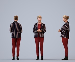 00408_Noelle008 Adult Caucasian woman waiting in office wearing autumn or spring business attire