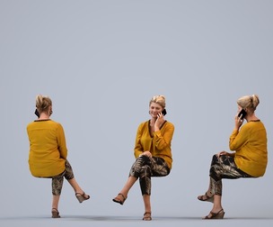 00412_Noelle010 Adult Caucasian woman calling on smartphone in public autumn attire