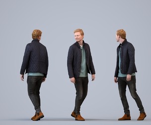 00414_Wim005 Adult Caucasian man walking through public space in transitional seasonal clothing