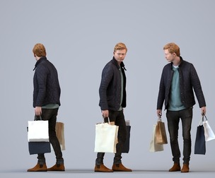 00414_Wim006 Adult Caucasian man shopping in retail space with bag, autumn attire