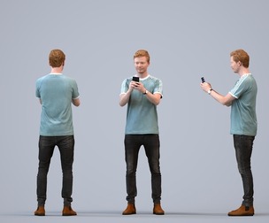 00414_Wim009 Adult Caucasian man standing in public space with smartphone, autumn attire