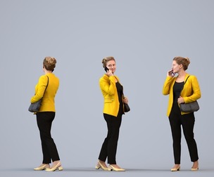 00417_Christina006 Adult Caucasian woman calling with smartphone in public transitional seasonal
