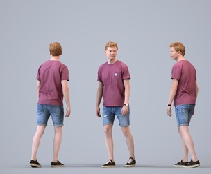 00420_Wim003 Adult Caucasian man walking through public space in casual summer attire