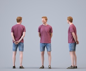 00420_Wim004 Adult Caucasian man standing in casual summer clothing for public spaces