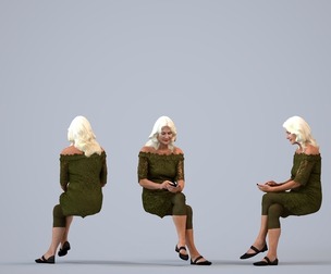 00423_Vakil012 Senior Caucasian woman sitting in office using smartphone, autumn attire