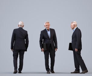 00424_Enzo004 Senior Caucasian man walking office in business attire carrying bag
