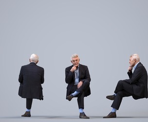 00424_Enzo010 Senior Caucasian man sitting in office wearing transitional seasonal business attire
