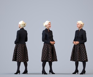 00425_Vakil004 Senior Caucasian woman waiting in office wearing autumn or spring business attire