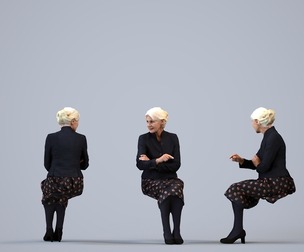 00425_Vakil011 Senior Caucasian woman walking through office in transitional seasonal business