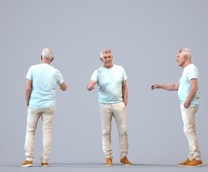 00426_Enzo006 Senior Caucasian man standing in public space wearing casual summer clothing
