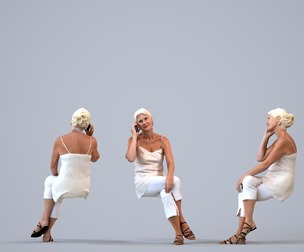 00427_Vakil011 Senior Caucasian woman calling on smartphone in casual summer attire
