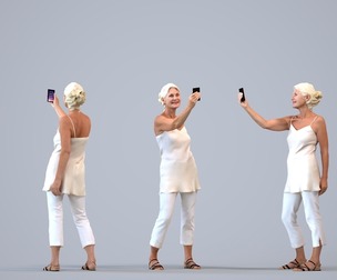 00427_Vakil004 Senior Caucasian woman taking photo with smartphone in public space