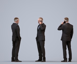 00441_Adler006 Adult Caucasian male making phone call in office wearing transitional clothing
