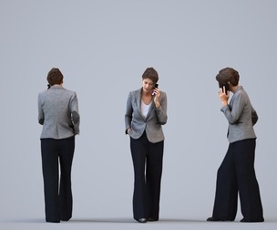 00442_Zoe005 Adult Caucasian woman calling on smartphone in office wearing transitional attire