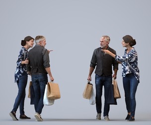 00443_Adler021 Adult Caucasian person shopping with bag in autumn or spring attire