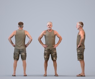 00445_Adler003 Adult Caucasian man relaxing at home in casual summer attire