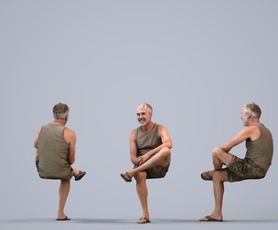 00445_Adler013 Adult Caucasian man relaxing at home in casual summer clothing