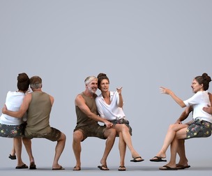 00446_Zoe013 Adult Caucasian couple sitting together in casual summer clothing outdoors