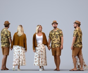 00448_Nickolas006 Adult Caucasian couple walking together in summer travel attire