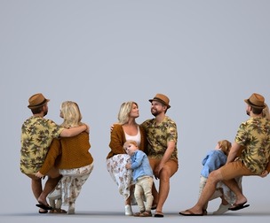 00448_Nickolas011 Adult Caucasian family bonding together at home in summer clothing