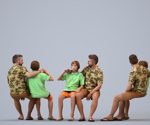 00448_Nickolas014 Adult Caucasian male sitting and bonding in public summer setting