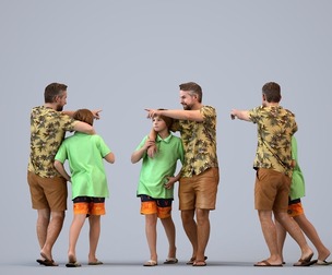 00449_Brady009 Adult Caucasian male walking outdoors bonding in casual summer attire