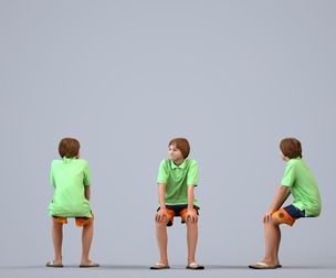 00449_Brady003 Teen Caucasian male sitting and waiting in public summer setting