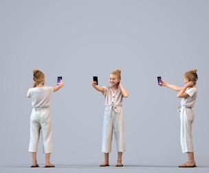 00449_Bailey004 Teen Caucasian female taking photo with smartphone in public space