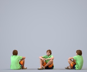 00449_Brady005 Teen Caucasian male sitting relaxed in public summer casual wear