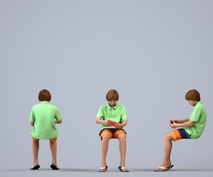 00449_Brady004 Teen Caucasian male sitting at home with smartphone in summer clothing