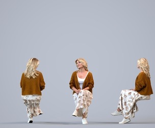 00451_Kyrsten019 Adult Caucasian woman relaxing at home in casual transitional seasonal clothing