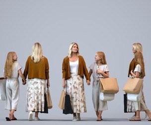 00451_Kyrsten003 Adult Caucasian woman shopping with bag in autumn or spring attire