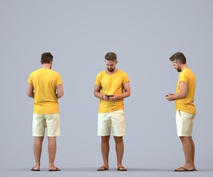 00456_Nickolas007 Adult Caucasian man standing in public space holding smartphone