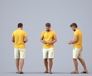 00456_Nickolas008 Adult Caucasian man walking through public space in summer attire