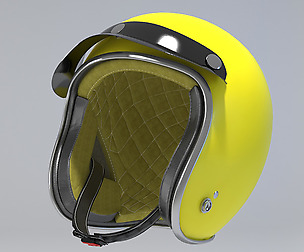 Yellow Retro Motorcycle Helmet