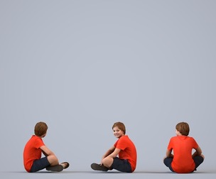 00458_Brady008 Teen Caucasian male sitting relaxed in school setting wearing summer casual attire
