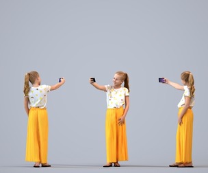 00459_Baily014 Teen Caucasian girl taking smartphone photo in casual summer clothing