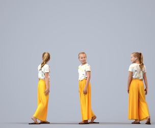 00459_Baily013 Teen Caucasian girl standing casually in summer clothes for residential visualization