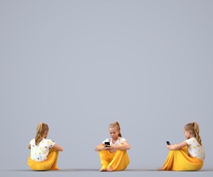 00459_Baily009 Teen Caucasian girl sitting casually with smartphone in summer home setting